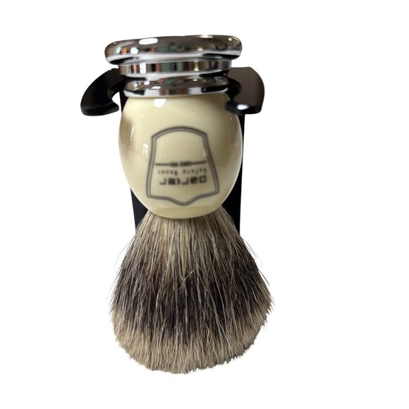Parker Other - Parker Safety Razor WHPB Badger Hair Shave Brush And Plastic Stand NIB Creme